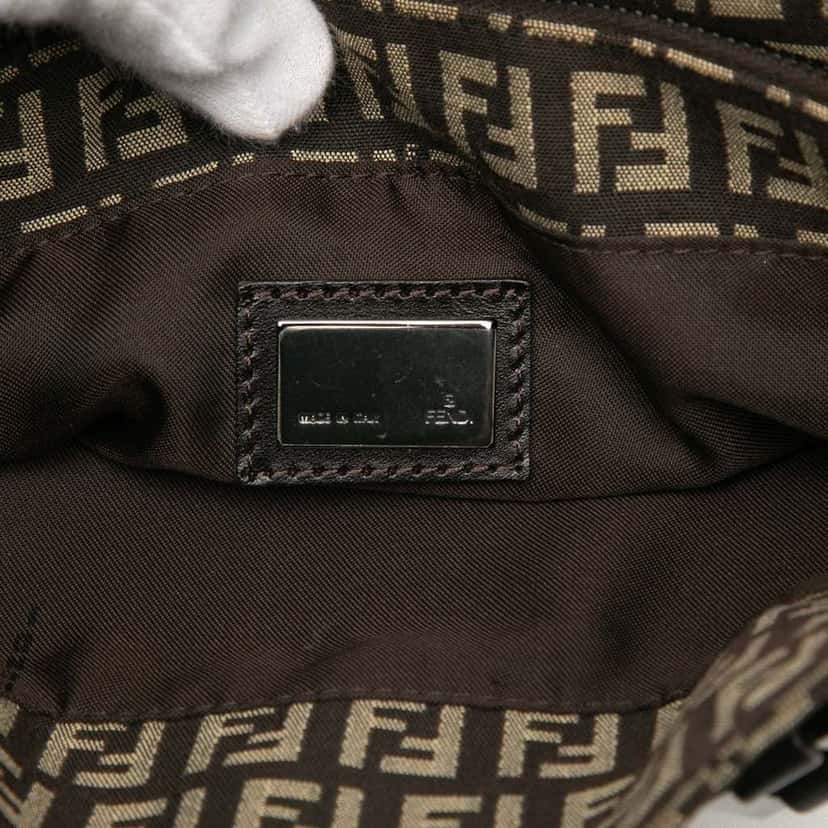 Fendi Small Zucchino Canvas Tote Brown Canvas Good condition - Box View