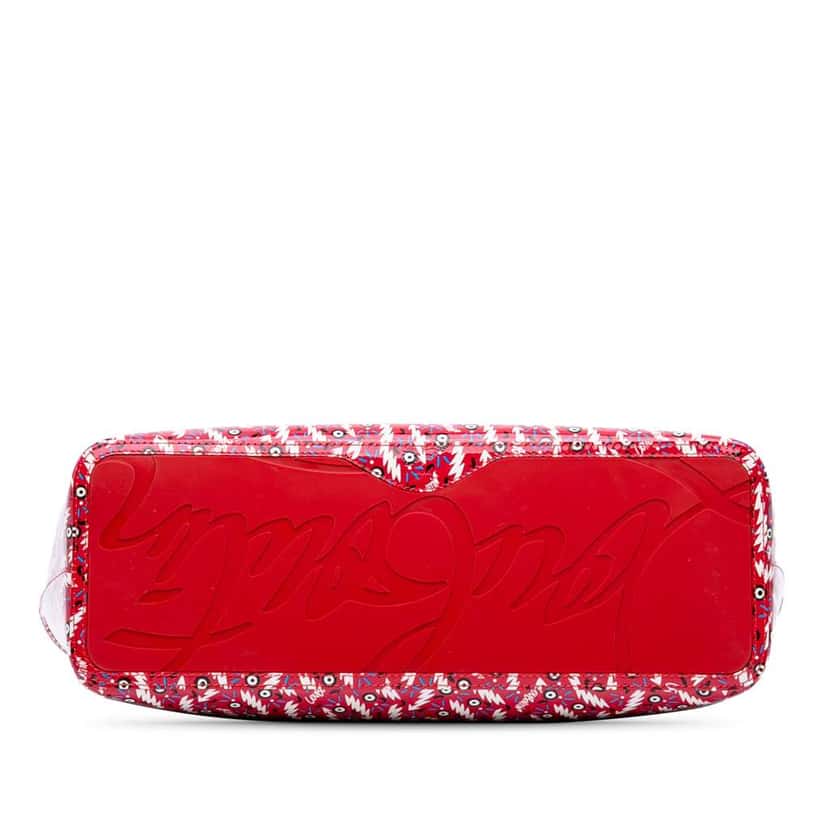 Christian Louboutin Patent Ginzana Print Cabata Tote Red Leather Good condition - Inside View