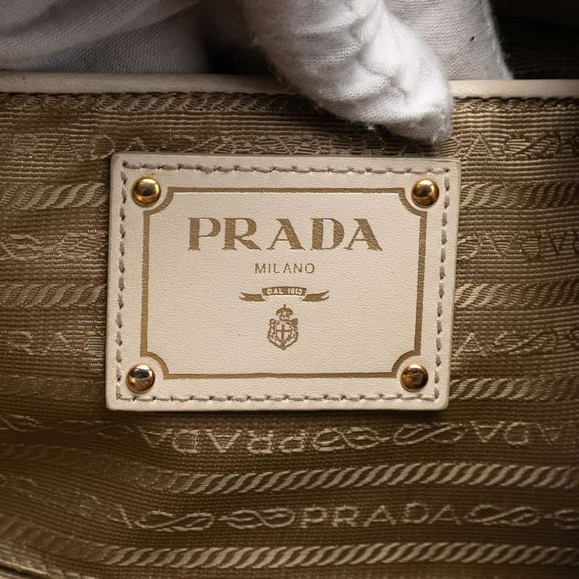 Prada Canvas Canapa Logo Bow Satchel Brown Canvas Good condition - Box View