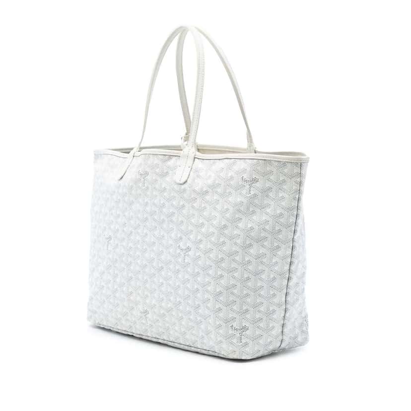 Goyard Goyardine Saint Louis PM White Canvas Good condition - Back View