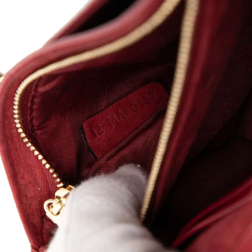 Dior Grained Calfskin Diorama Wallet on Chain Red Leather Good condition - Box View