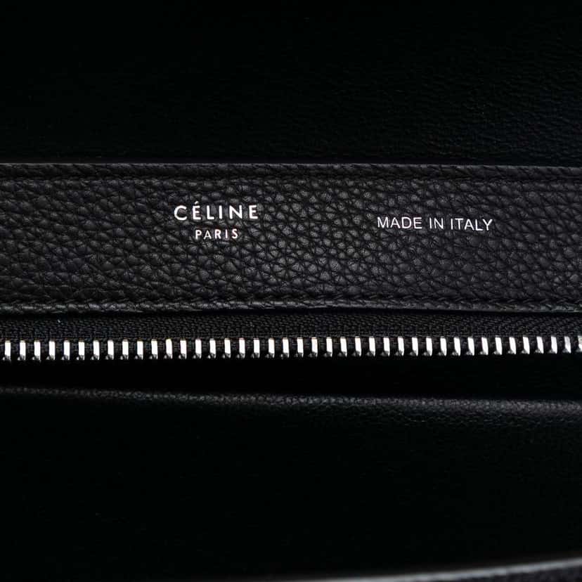 Celine Small Bicolor Leather Trapeze Satchel Black Leather Good condition - Box View