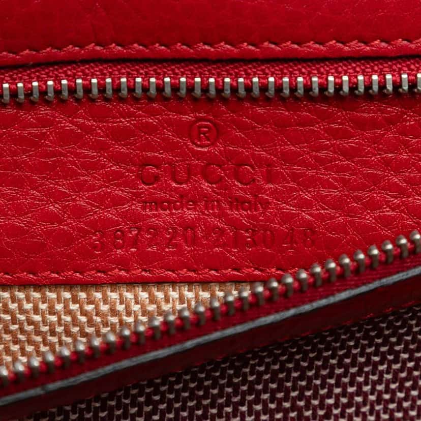 Gucci Leather Bamboo Daily Clutch Red Leather Good condition - Box View
