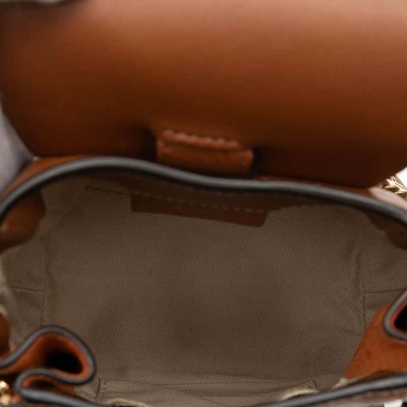 Chloé Mini Calfskin and Suede Faye Backpack Brown Leather Good condition - Model View