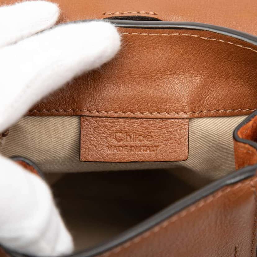 Chloé Mini Calfskin and Suede Faye Backpack Brown Leather Good condition - Box View