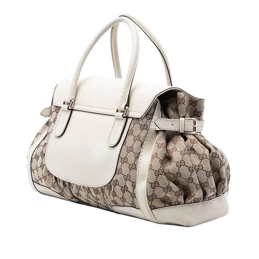 Gucci GG Canvas and Leather Dialux Queen Tote Brown Canvas Good condition - Back View