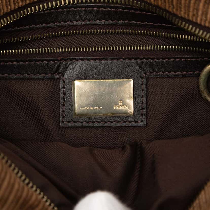 Fendi Zucca Zebra Print Canvas Handbag Brown Canvas Good condition - Box View