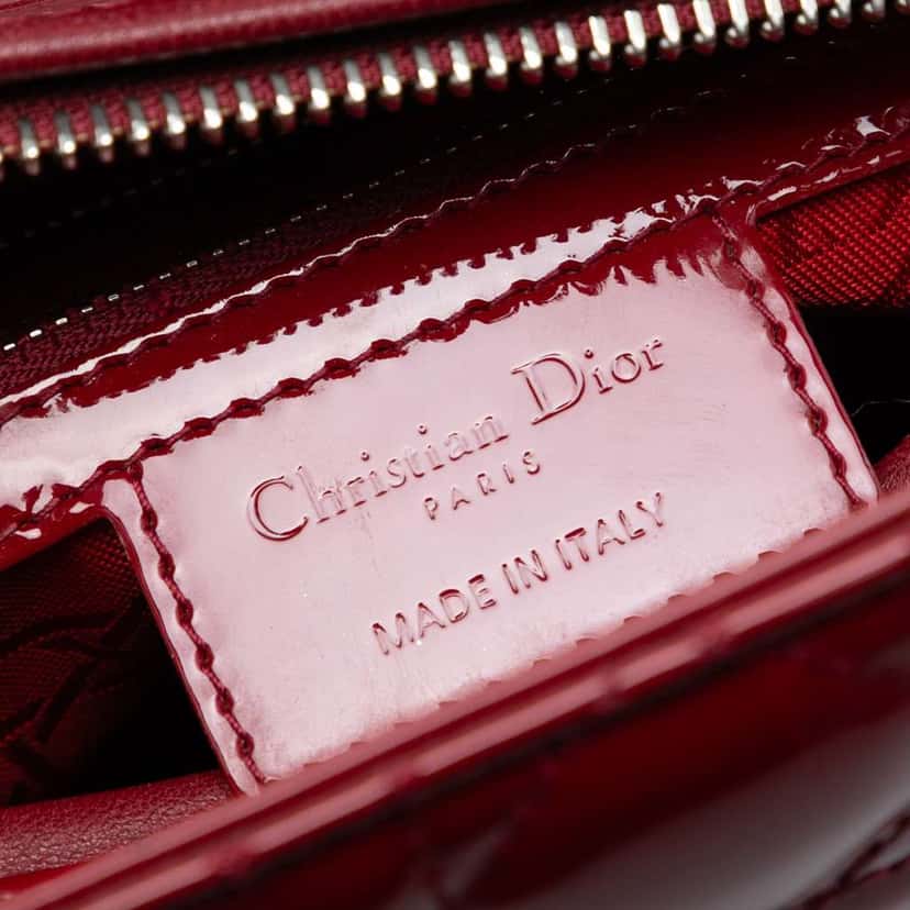 Dior Medium Patent Cannage Lady Dior Red Leather Good condition - Box View