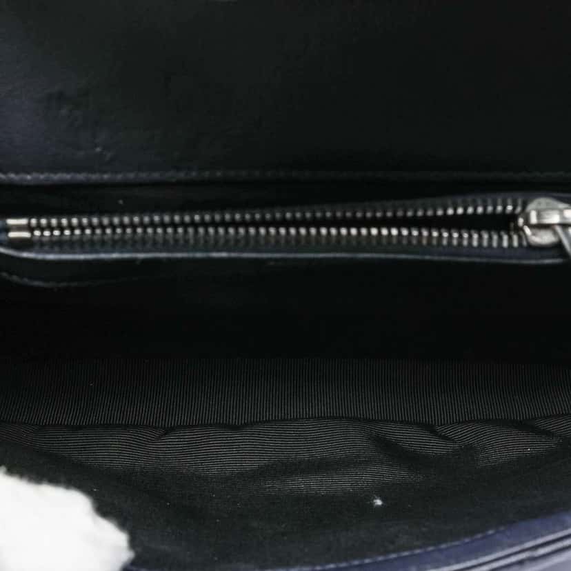 Saint Laurent Medium Chevron Sheepskin Monogram College Satchel Black Leather Good condition - Model View