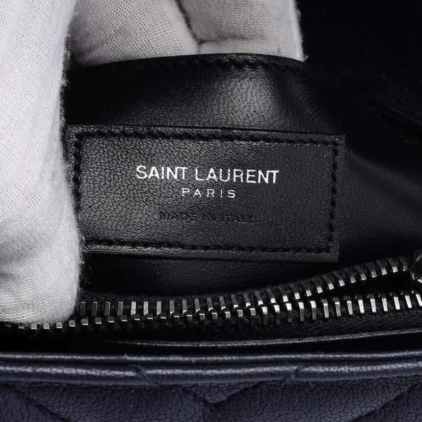 Saint Laurent Medium Chevron Sheepskin Monogram College Satchel Black Leather Good condition - Box View