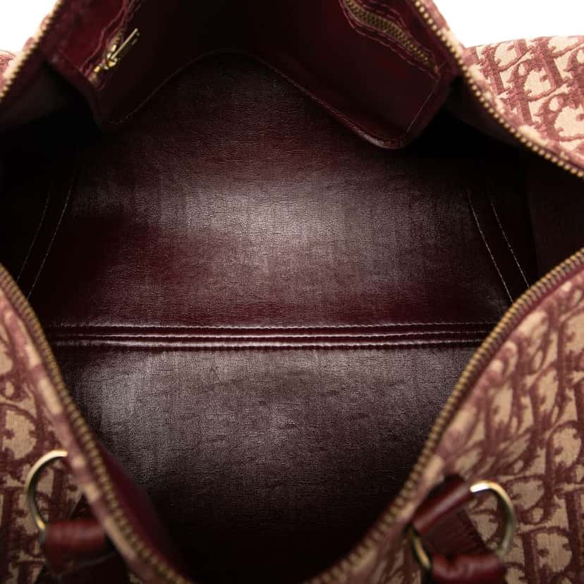 Dior Diorissimo Trotter Canvas Boston Bag Red Canvas Fair condition - Model View