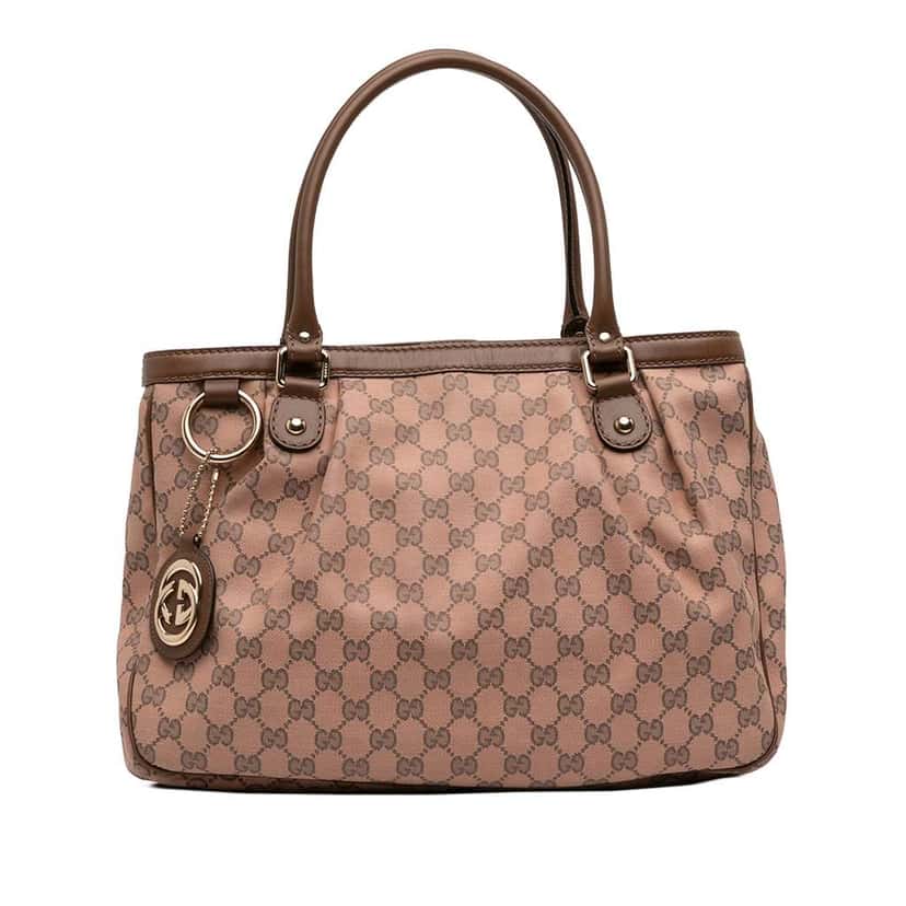 Gucci GG Canvas Sukey Tote Pink Canvas Good condition - Front View