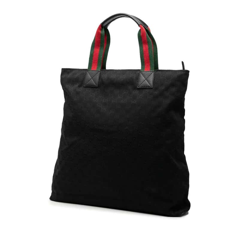 Gucci GG Canvas Web Tote Black Canvas Very good condition - Back View