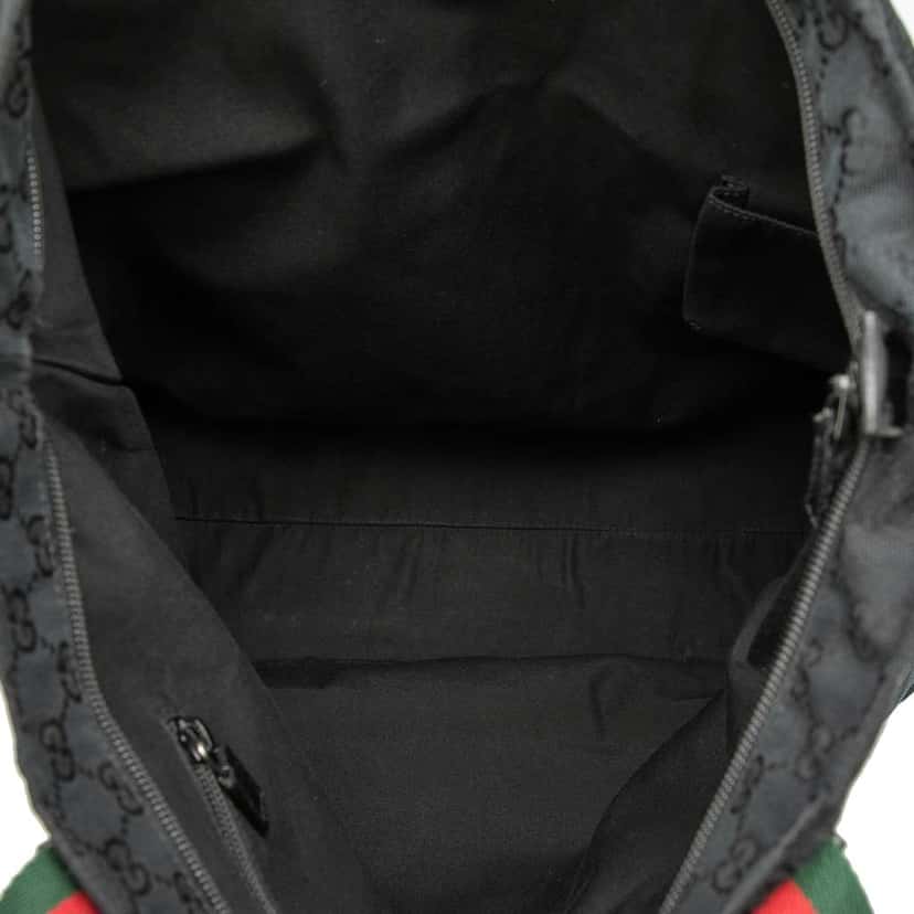 Gucci GG Canvas Web Tote Black Canvas Very good condition - Model View