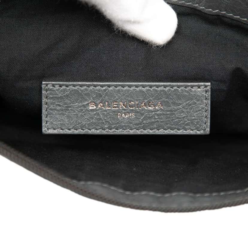 Balenciaga Lambskin Motocross Classic Clip M Clutch Black Leather Very good condition - Box View