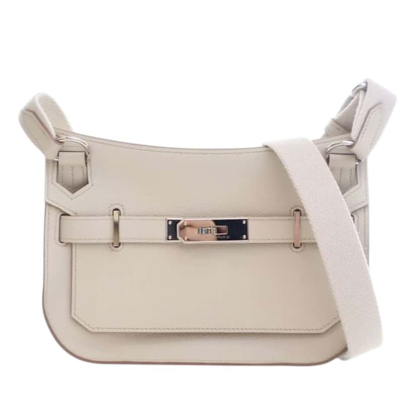 Hermès Mini Evercolor Jypsiere White Leather Very good condition - Front View