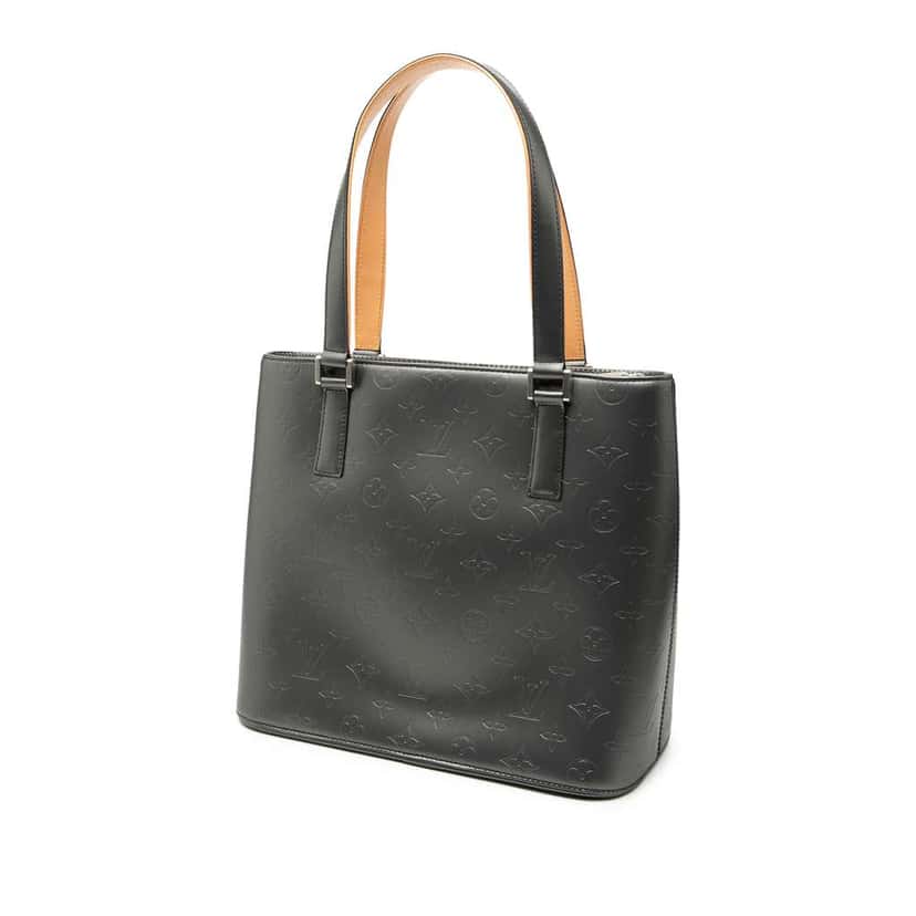 Louis Vuitton Monogram Mat Stockton Grey Leather Very good condition - Back View