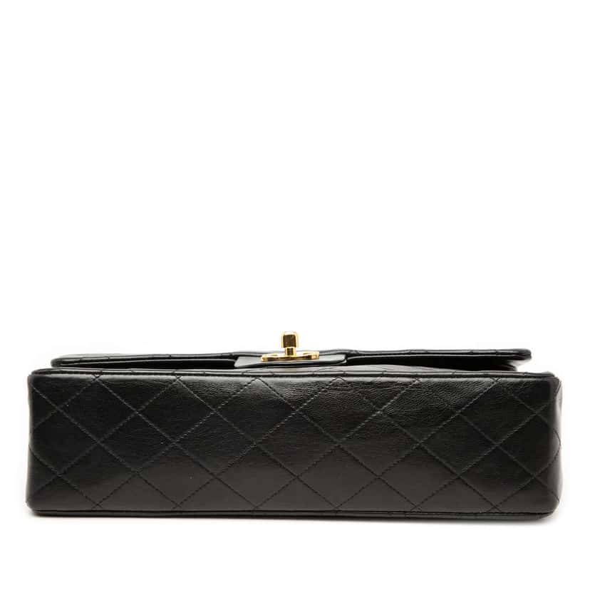 Chanel Medium Classic Lambskin Double Flap Black Leather Good condition - Inside View