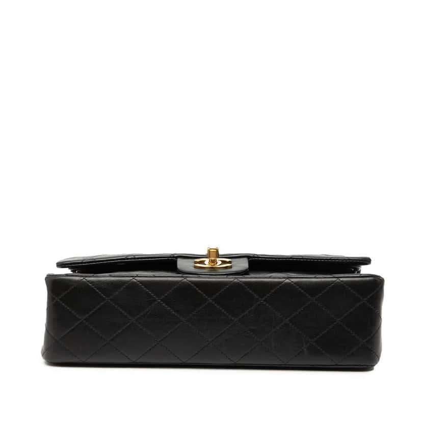 Chanel Medium Classic Lambskin Double Flap Black Leather Good condition - Inside View