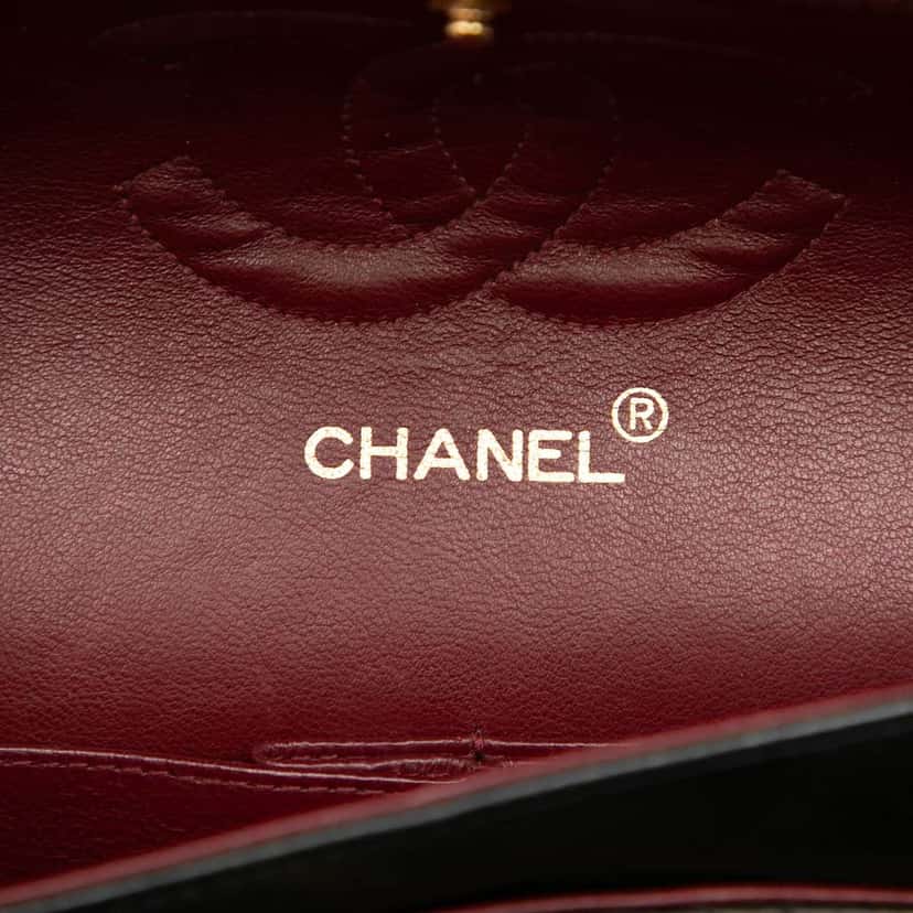 Chanel Medium Classic Lambskin Double Flap Black Leather Good condition - Box View