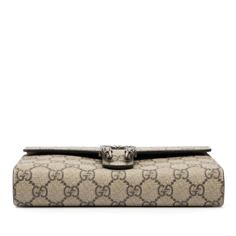 Gucci GG Supreme Dionysus Chain Wallet Brown Canvas Very good condition - Inside View