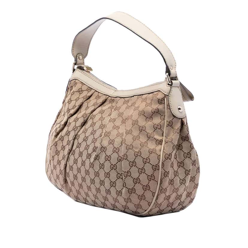 Gucci GG Canvas Sukey Shoulder Bag Brown Canvas Very good condition - Back View