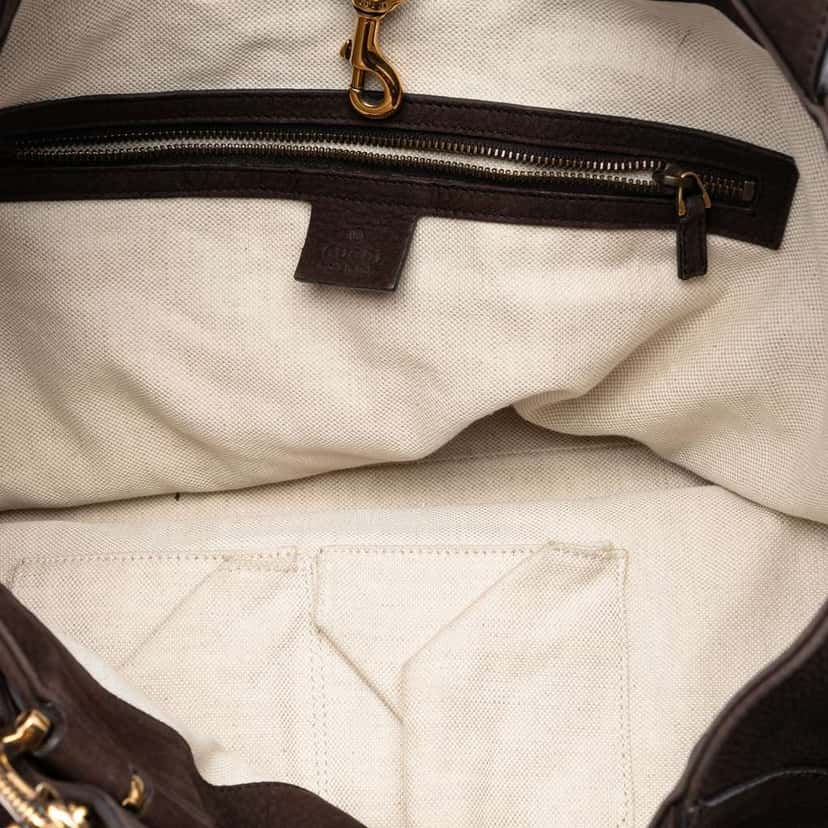 Gucci Large Nubuck Ribot Horse Head Tote Brown Leather Good condition - Model View