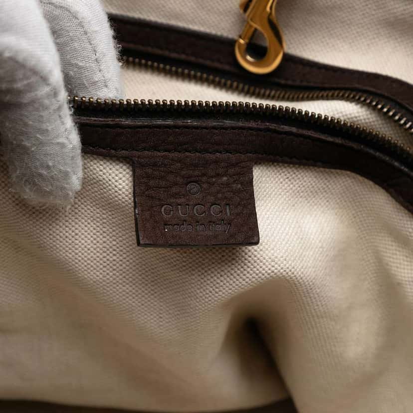 Gucci Large Nubuck Ribot Horse Head Tote Brown Leather Good condition - Box View