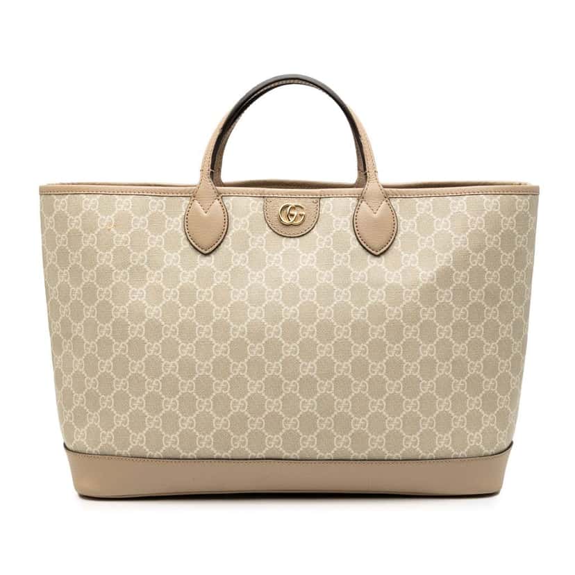 Gucci Medium GG Supreme Ophidia Tote Brown Canvas Good condition - Front View