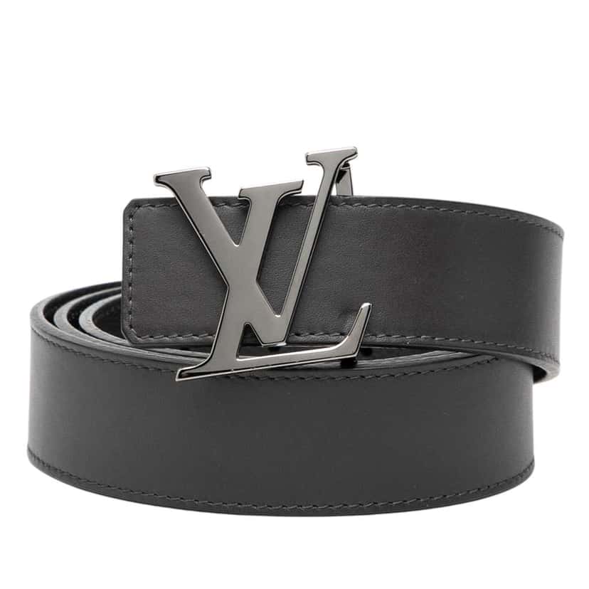 Louis Vuitton Leather LV Initiales Belt Black Leather Good condition - Front View