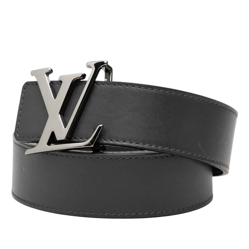 Louis Vuitton Leather LV Initiales Belt Black Leather Good condition - Back View