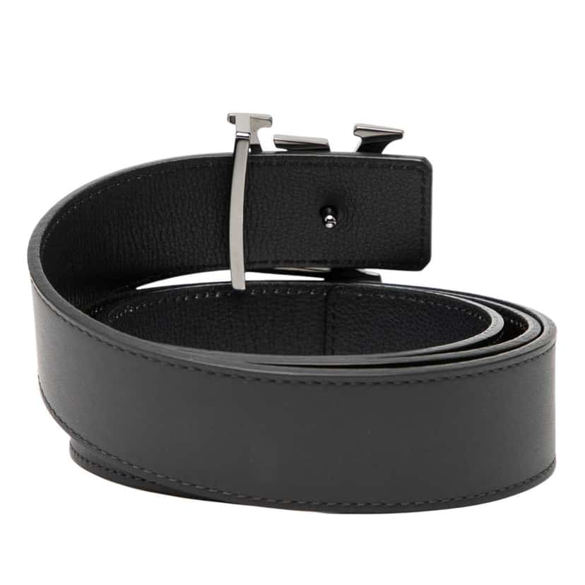Louis Vuitton Leather LV Initiales Belt Black Leather Good condition - Inside View