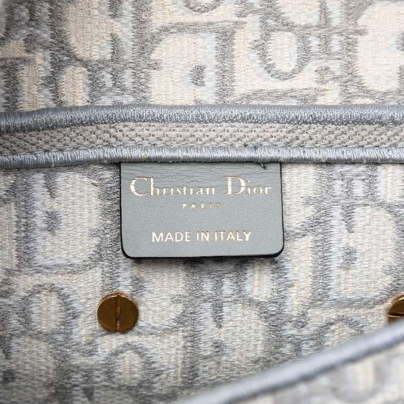 Dior Oblique Embroidered Canvas Saddle Bag Grey Canvas Good condition - Box View