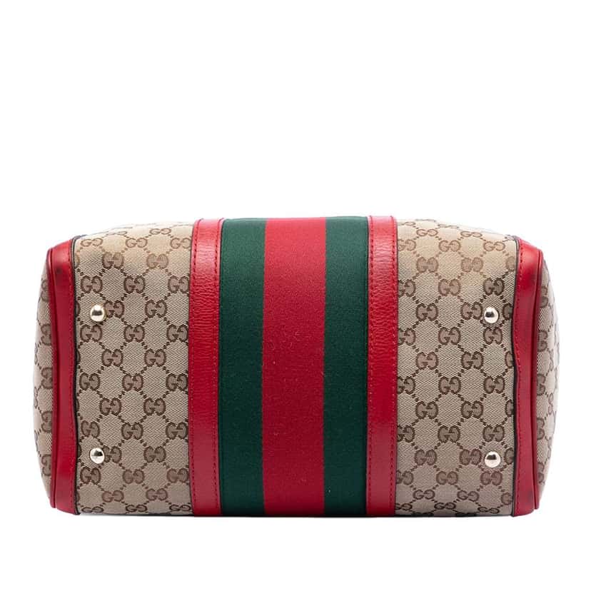 Gucci Medium GG Canvas Web Joy Boston Bag Brown Canvas Very good condition - Inside View