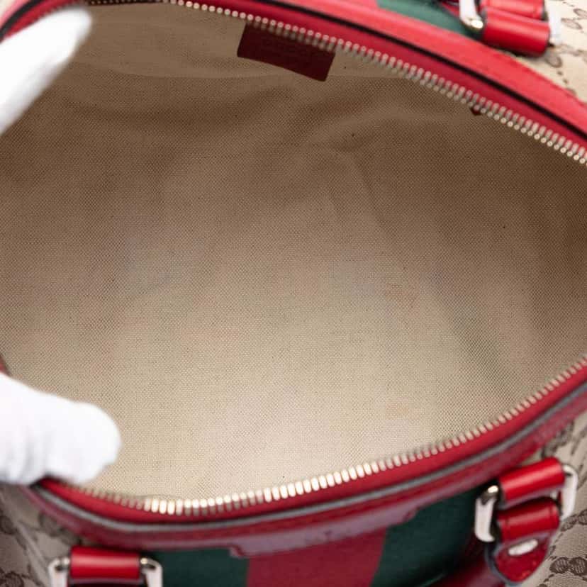 Gucci Medium GG Canvas Web Joy Boston Bag Brown Canvas Very good condition - Model View
