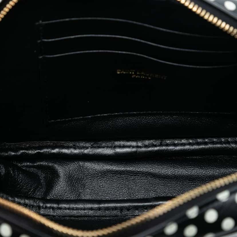 Saint Laurent Mini Calfskin Monogram Polka Dot Lou Camera Bag Black Leather Good condition - Model View