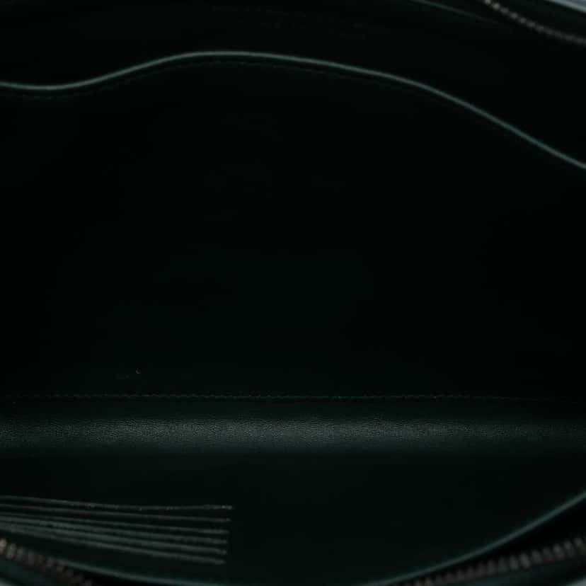 Bottega Veneta Small Calfskin Intrecciato Document Case With Wristlet Green Leather Good condition - Model View