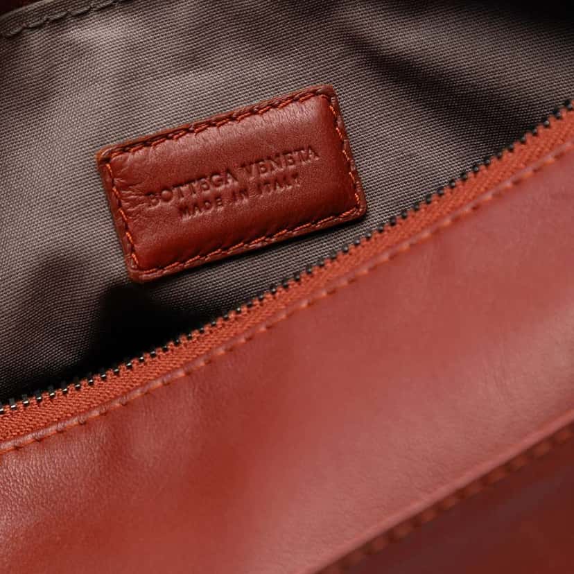 Bottega Veneta Nappa Intrecciato Pouch Brown Leather Very good condition - Box View