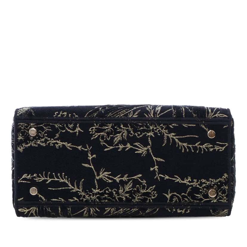 Dior Medium Embroidered Canvas Toile de Jouy Lady D Lite Black Canvas Very good condition - Inside View