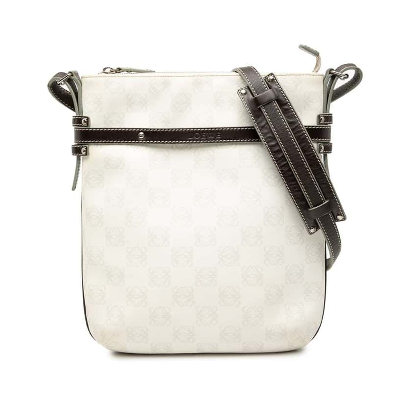 Loewe Anagram Coated Canvas Crossbody White Canvas Very good condition - Front View
