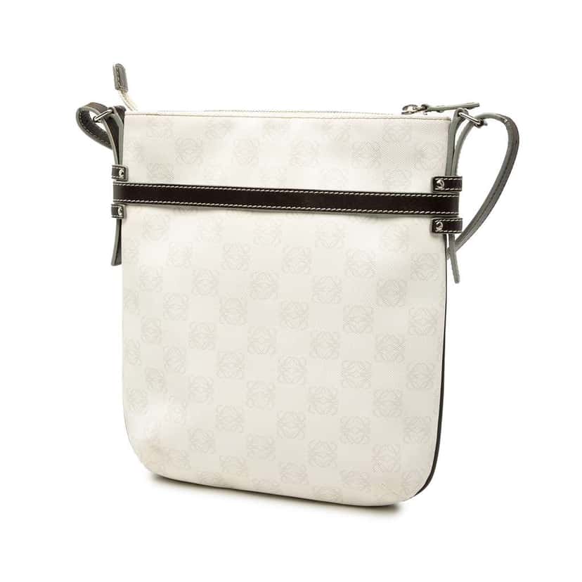 Loewe Anagram Coated Canvas Crossbody White Canvas Very good condition - Back View