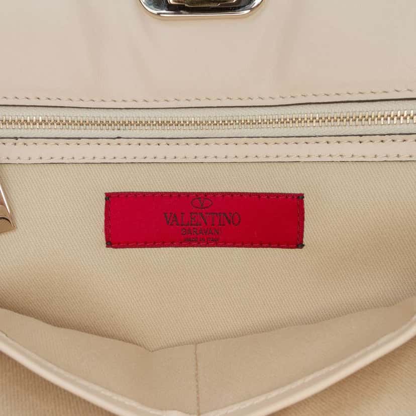 Valentino Leather Rockstud Shoulder Bag Brown Leather Good condition - Box View