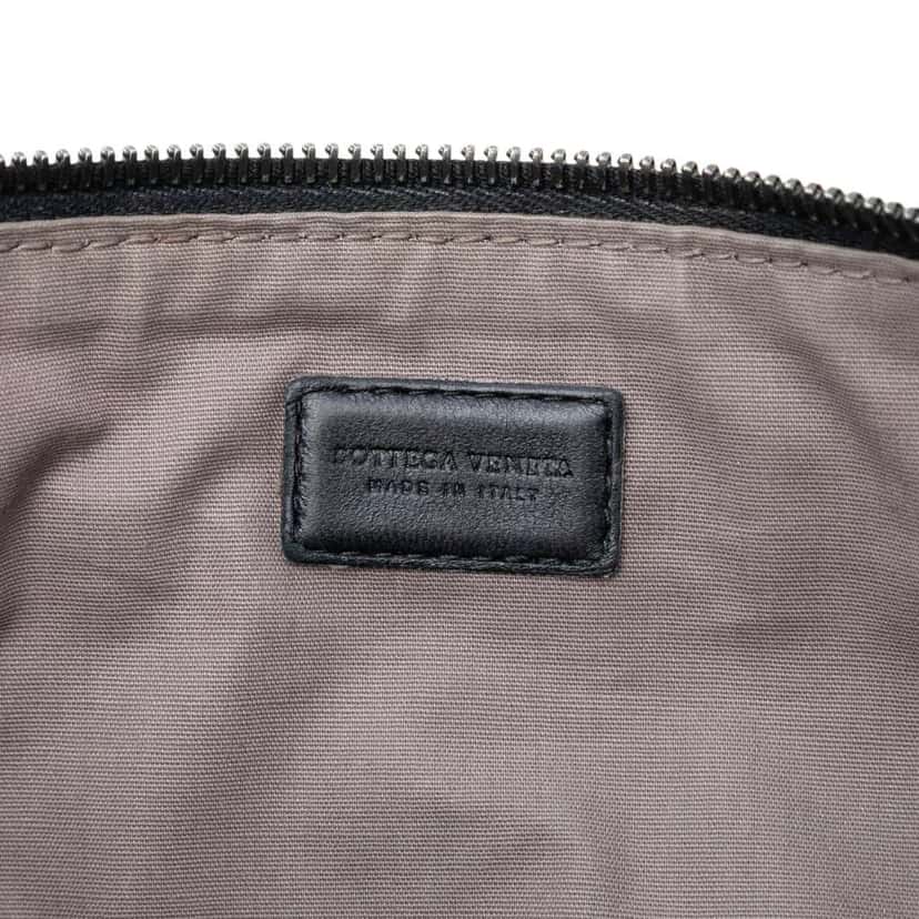 Bottega Veneta Nappa Intrecciato Palio Fringe Clutch Grey Leather Good condition - Box View