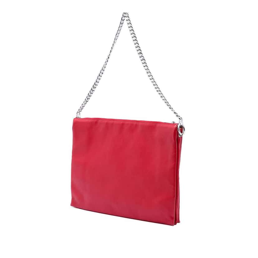 Celine Lambskin Soft Trio Shoulder Bag Red Leather Very good condition - Back View