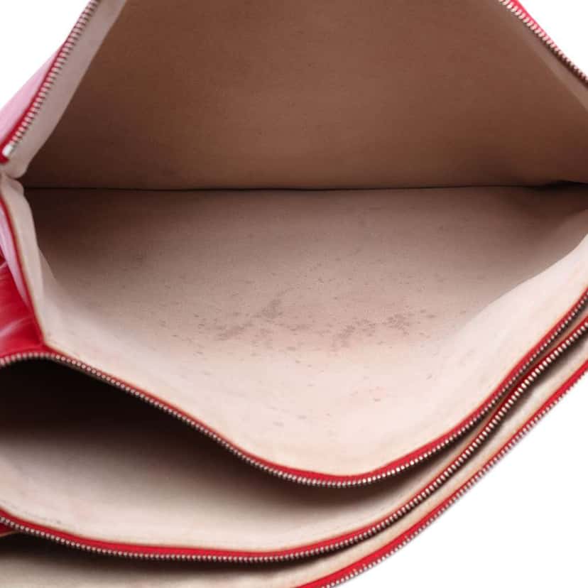 Celine Lambskin Soft Trio Shoulder Bag Red Leather Very good condition - Model View