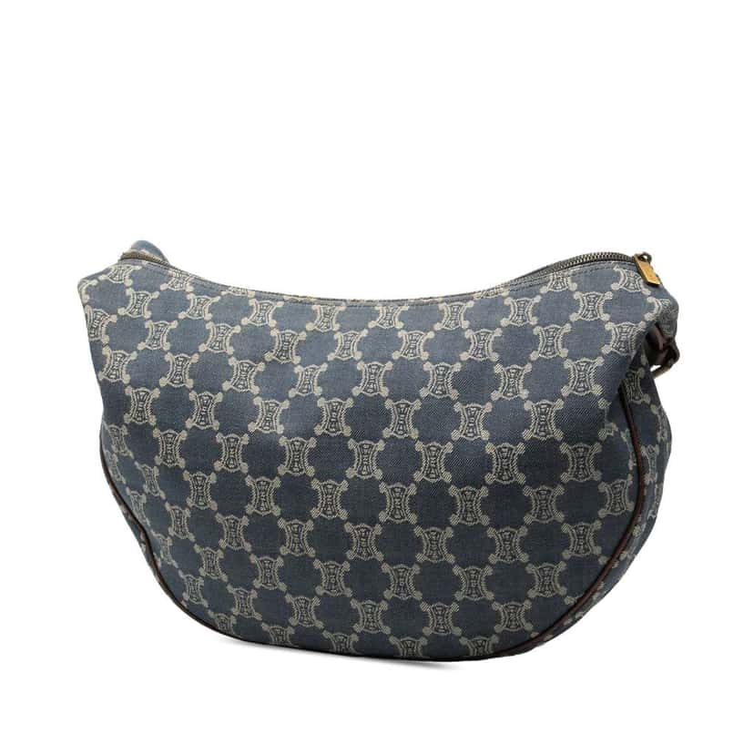 Celine Macadam Denim Crossbody Blue Denim Good condition - Back View