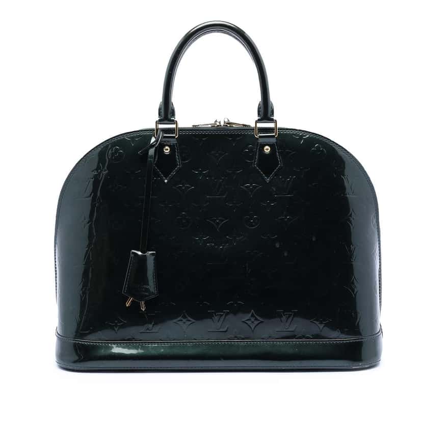 Louis Vuitton Monogram Vernis Alma GM Green Leather Good condition - Front View