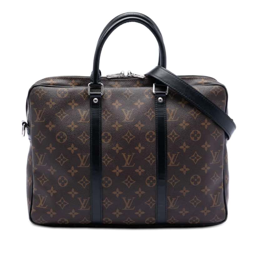 Louis Vuitton Monogram Macassar Porte Documents Voyage Brown Good condition - Front View
