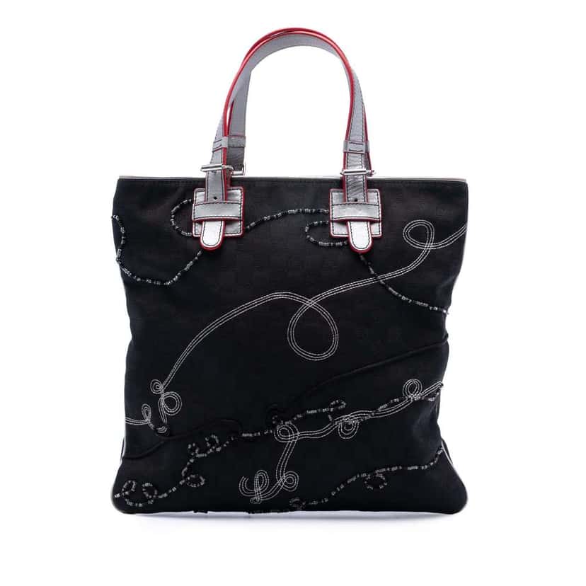 Loewe Anagram Beaded Jacquard Tote Black Jacquard Very good condition - Front View