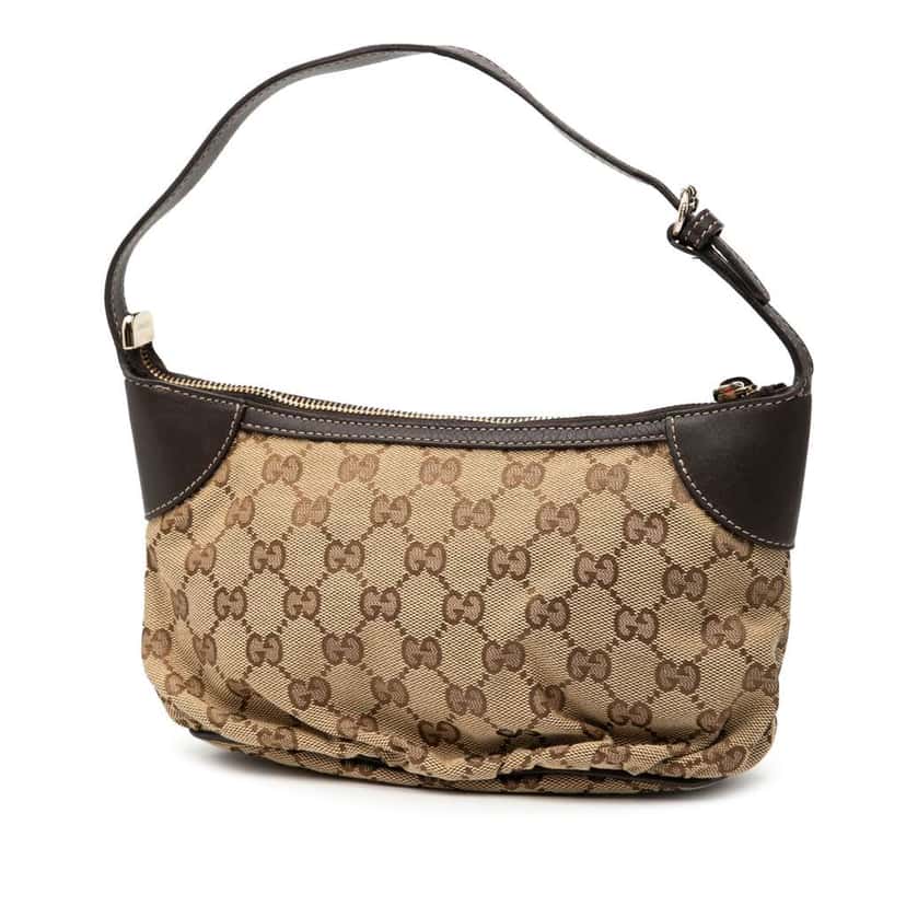 Gucci GG Canvas Web Handbag Brown Canvas Good condition - Back View